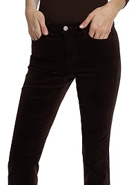Stevie High-Rise Straight-Fit Velveteen Pants