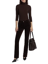 Stevie High-Rise Straight-Fit Velveteen Pants
