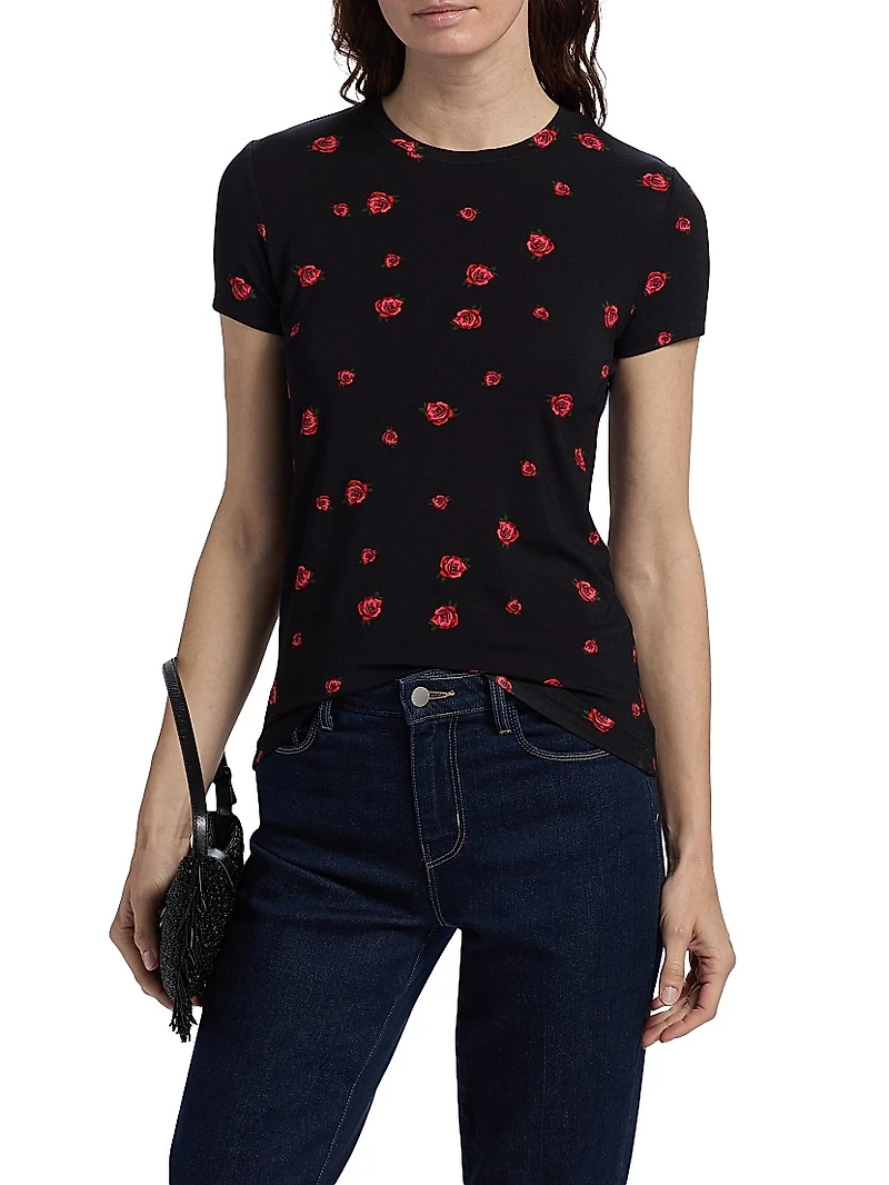 Ressi Rose-Print Crewneck Top