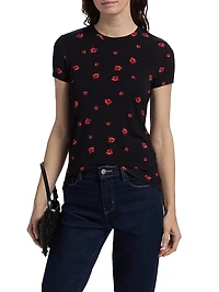 Ressi Rose-Print Crewneck Top