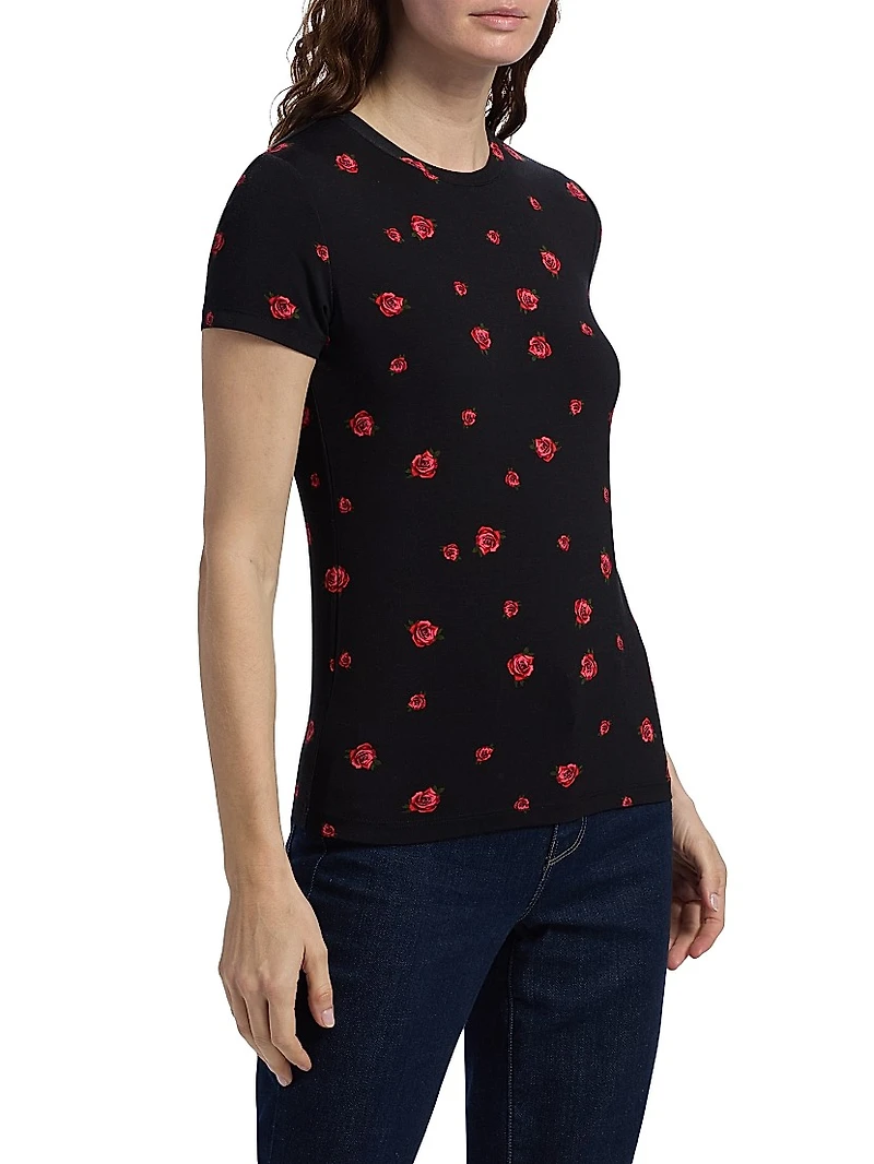 Ressi Rose-Print Crewneck Top