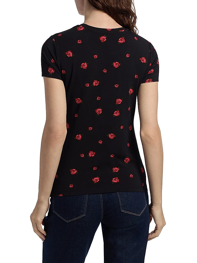 Ressi Rose-Print Crewneck Top