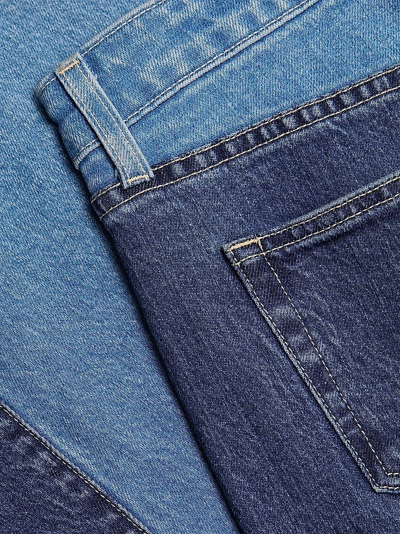 Beau Two-Tone High-Rise Wide-Leg Jeans