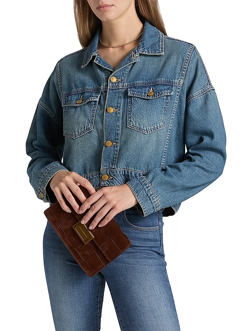 Vianney Hi-Lo Cropped Denim Jacket