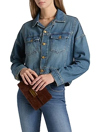 Vianney Hi-Lo Cropped Denim Jacket