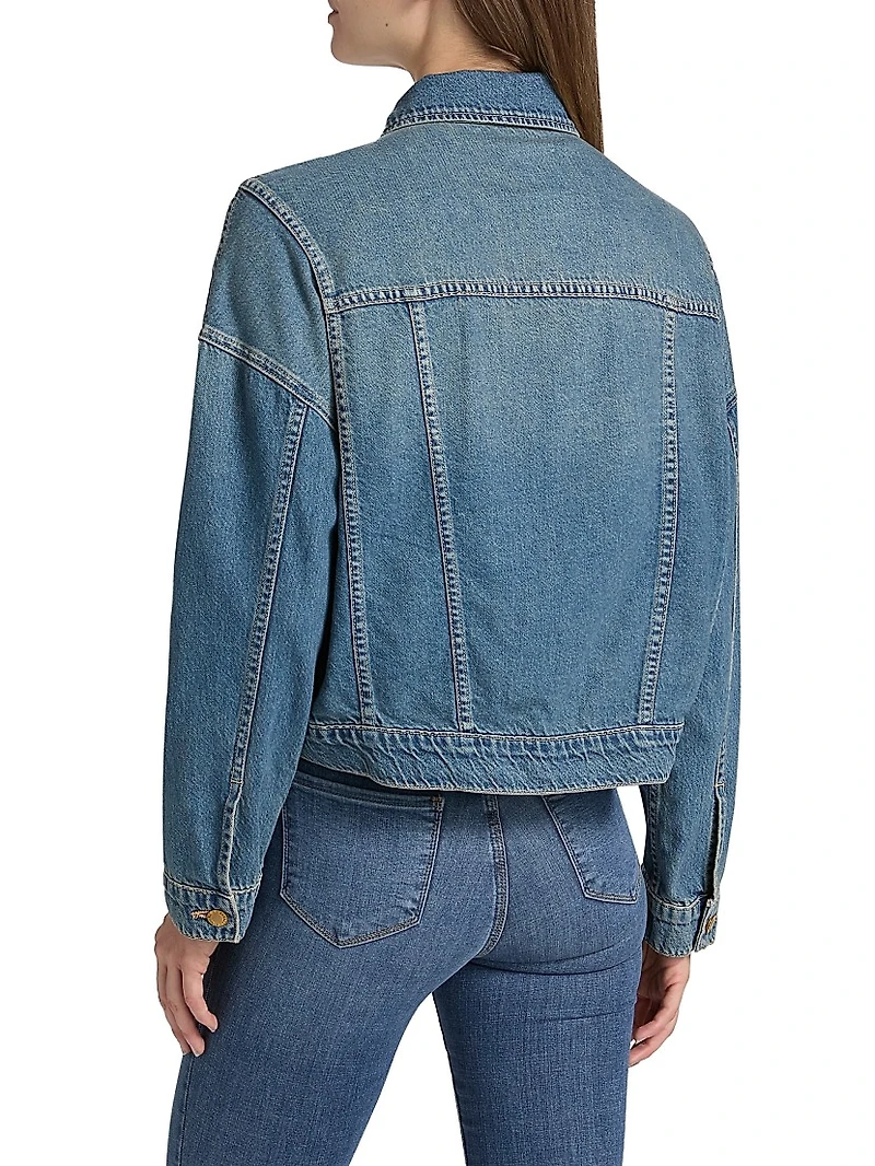 Vianney Hi-Lo Cropped Denim Jacket