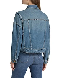 Vianney Hi-Lo Cropped Denim Jacket
