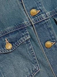 Vianney Hi-Lo Cropped Denim Jacket