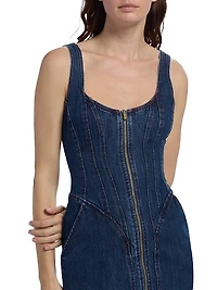 Jaxyn Corset Denim Zip Dress
