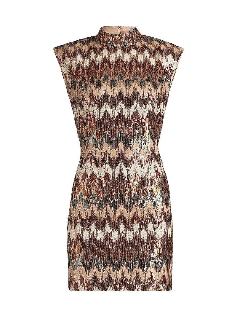 Caden Sequined Chevron Minidress
