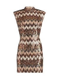 Caden Sequined Chevron Minidress