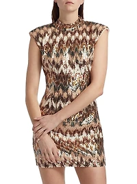 Caden Sequined Chevron Minidress