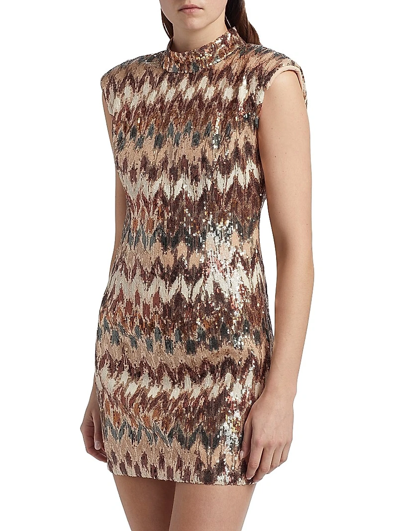Caden Sequined Chevron Minidress