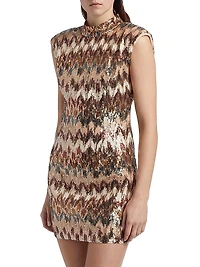 Caden Sequined Chevron Minidress