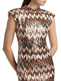 Caden Sequined Chevron Minidress