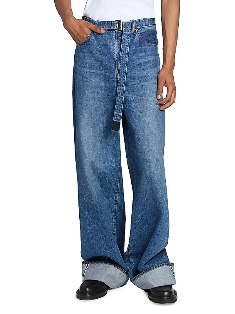 Levi's x Sacai Belted Wide-Leg Jeans