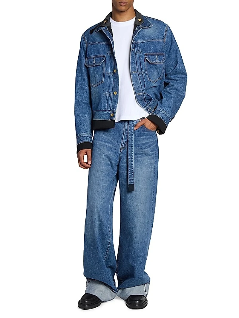 Levi's x Sacai Belted Wide-Leg Jeans