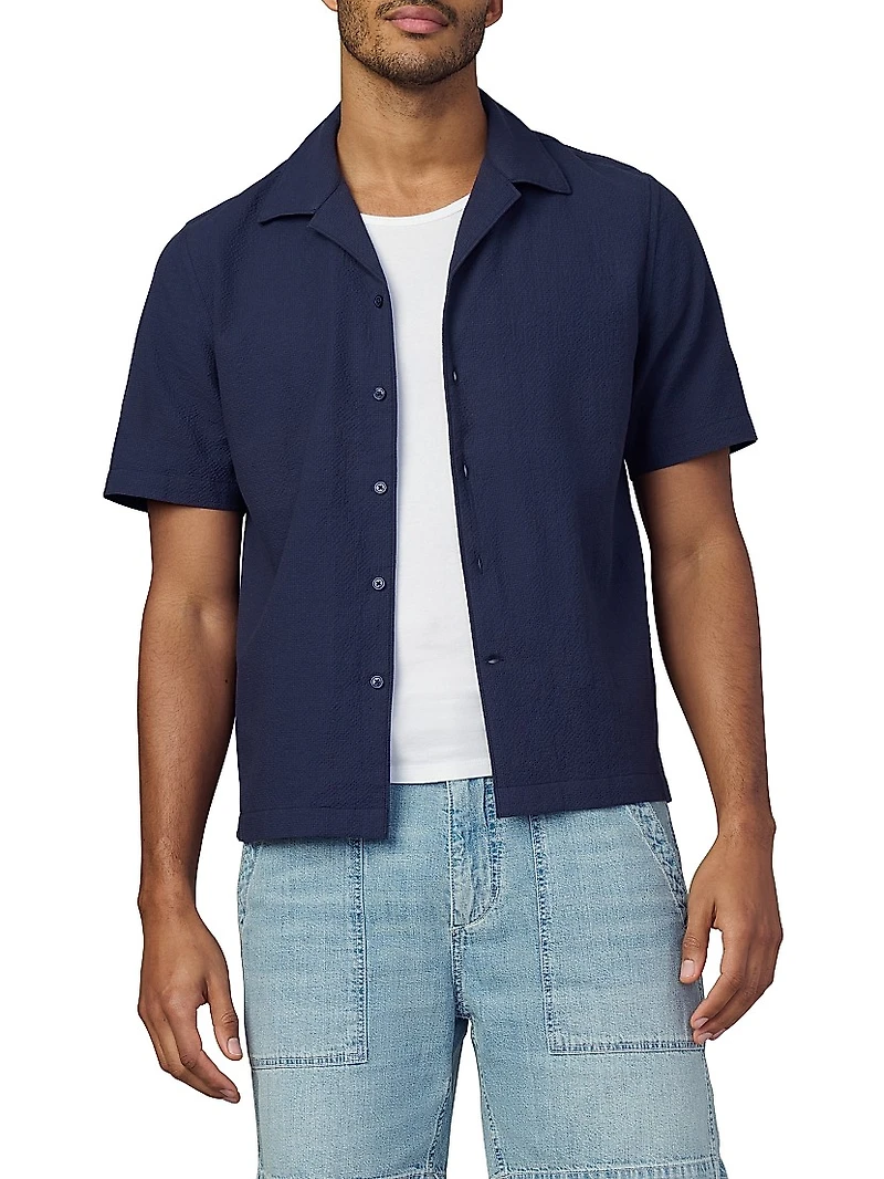 Seersucker Camp Short-Sleeve Shirt
