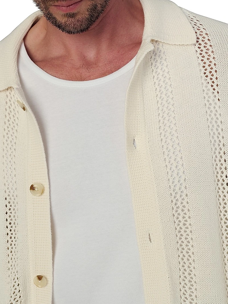 Crochet Spread Collar Cardigan