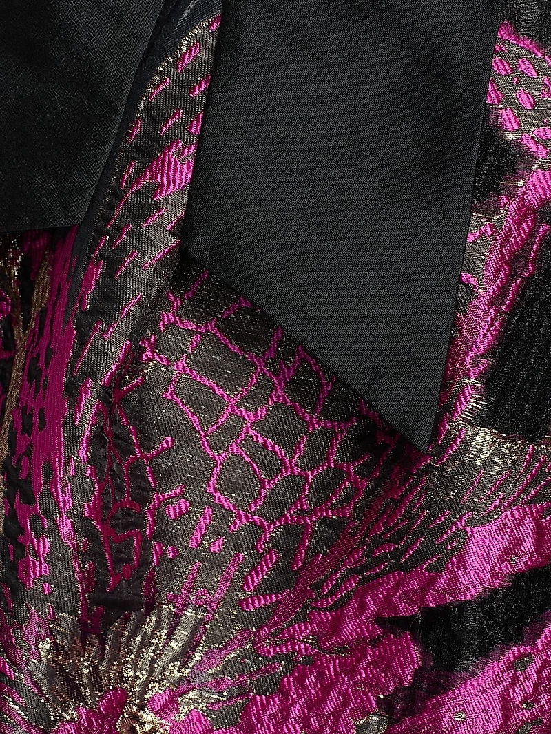 Metallic Floral Jacquard Gown