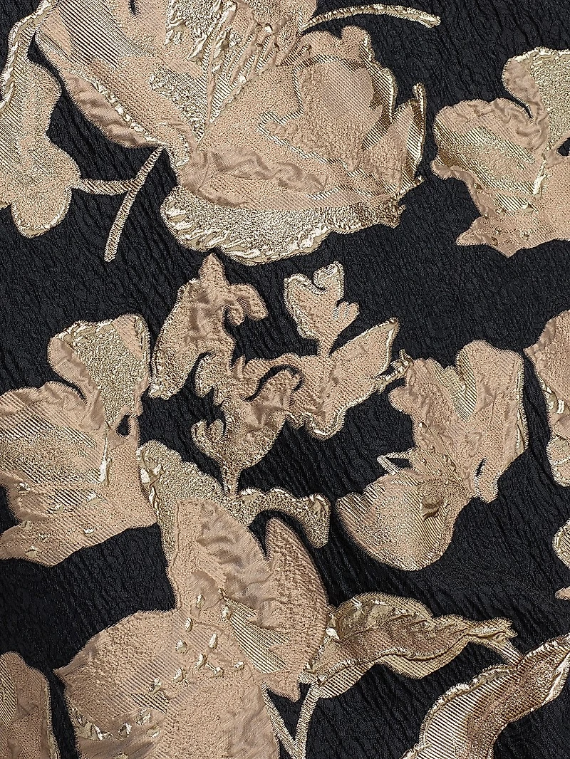 Textured Metallic Floral Jacquard Gown