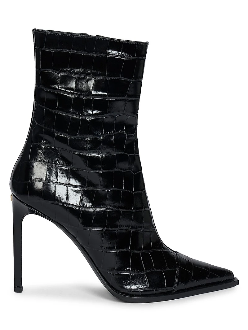 MA 100MM Crocodile-Debossed Leather Boots