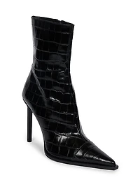 MA 100MM Crocodile-Debossed Leather Boots