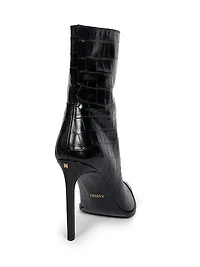 MA 100MM Crocodile-Debossed Leather Boots