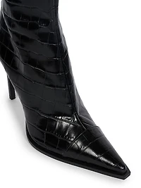 MA 100MM Crocodile-Debossed Leather Boots