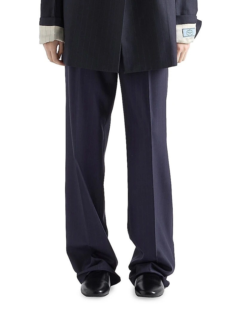 Wool Pinstripe Pants