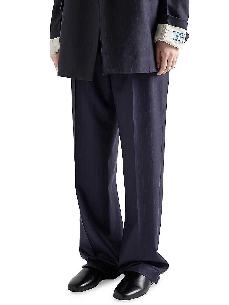 Wool Pinstripe Pants