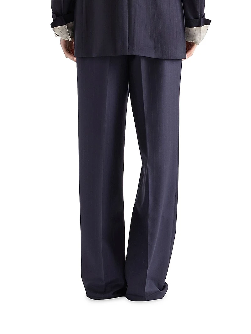 Wool Pinstripe Pants