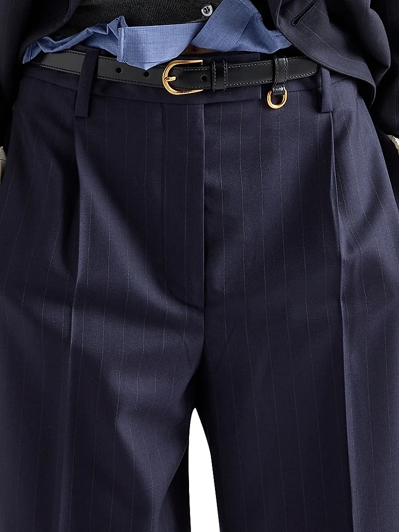 Wool Pinstripe Pants