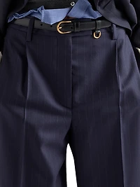 Wool Pinstripe Pants