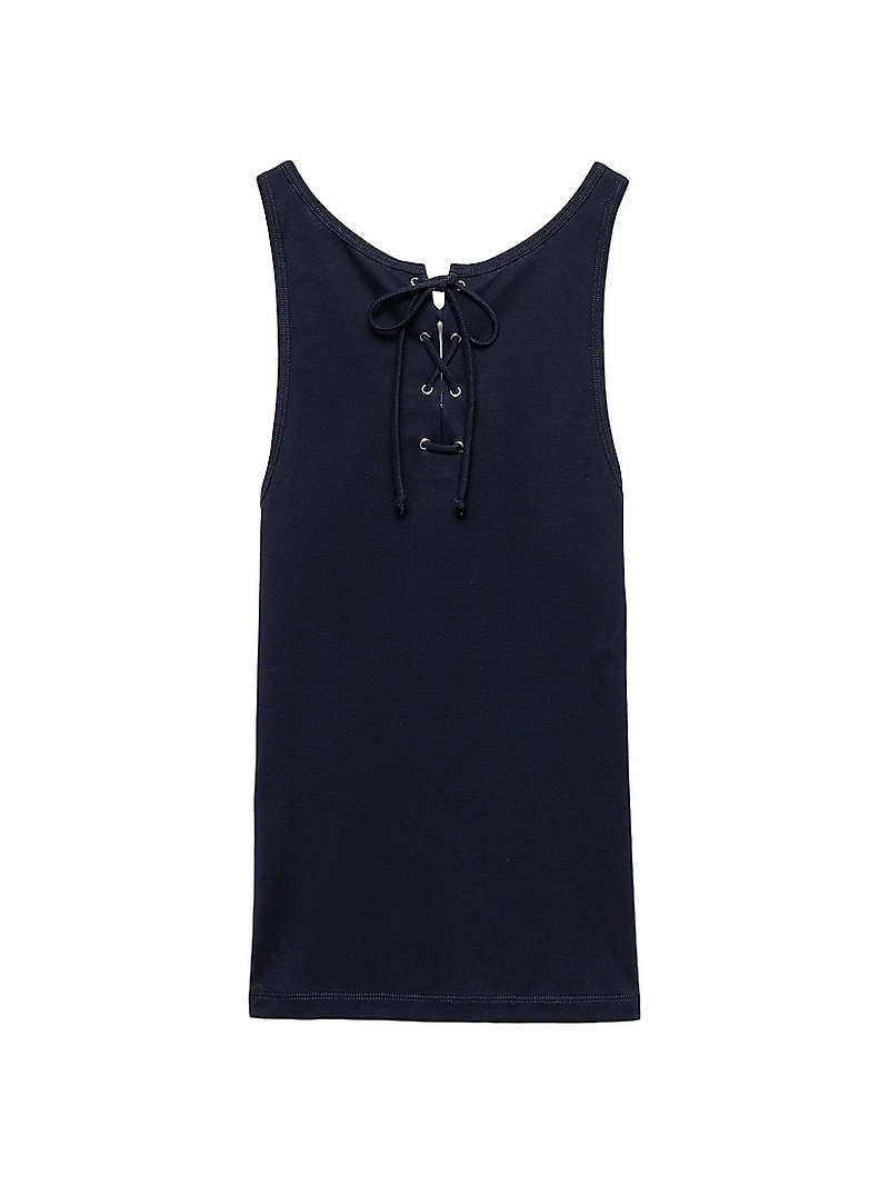 Cotton Tank Top with Laces