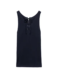Cotton Tank Top with Laces