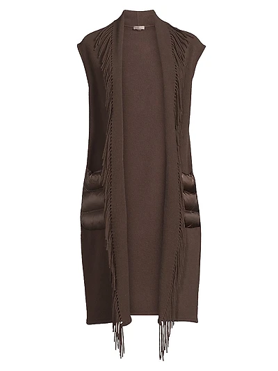 Fringed Wool & Cashmere Long Vest
