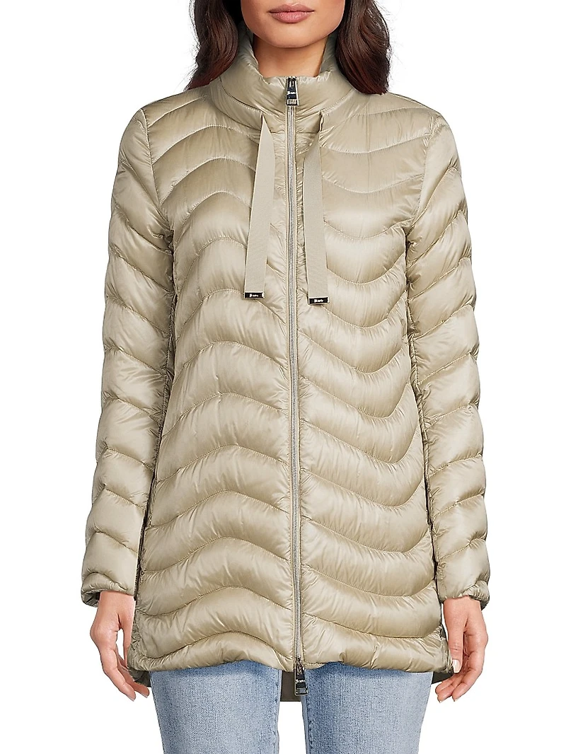 Quilted Mid-Length Down Coat