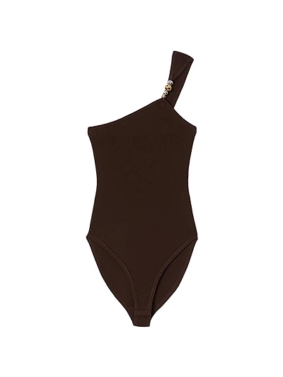 Asymmetric Leotard with Bead Detail