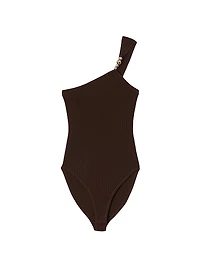 Asymmetric Leotard with Bead Detail
