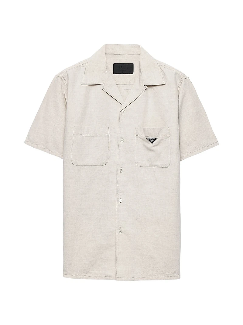 Short-Sleeved Chambray Shirt