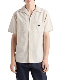 Short-Sleeved Chambray Shirt