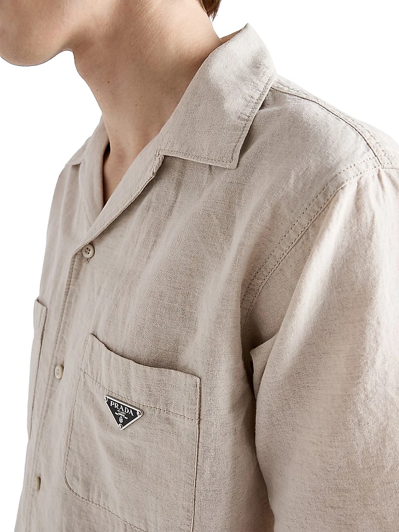 Short-Sleeved Chambray Shirt