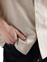 Short-Sleeved Chambray Shirt