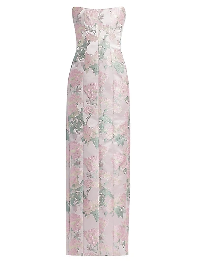 Odessa Brocade Strapless Gown