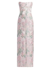 Odessa Brocade Strapless Gown