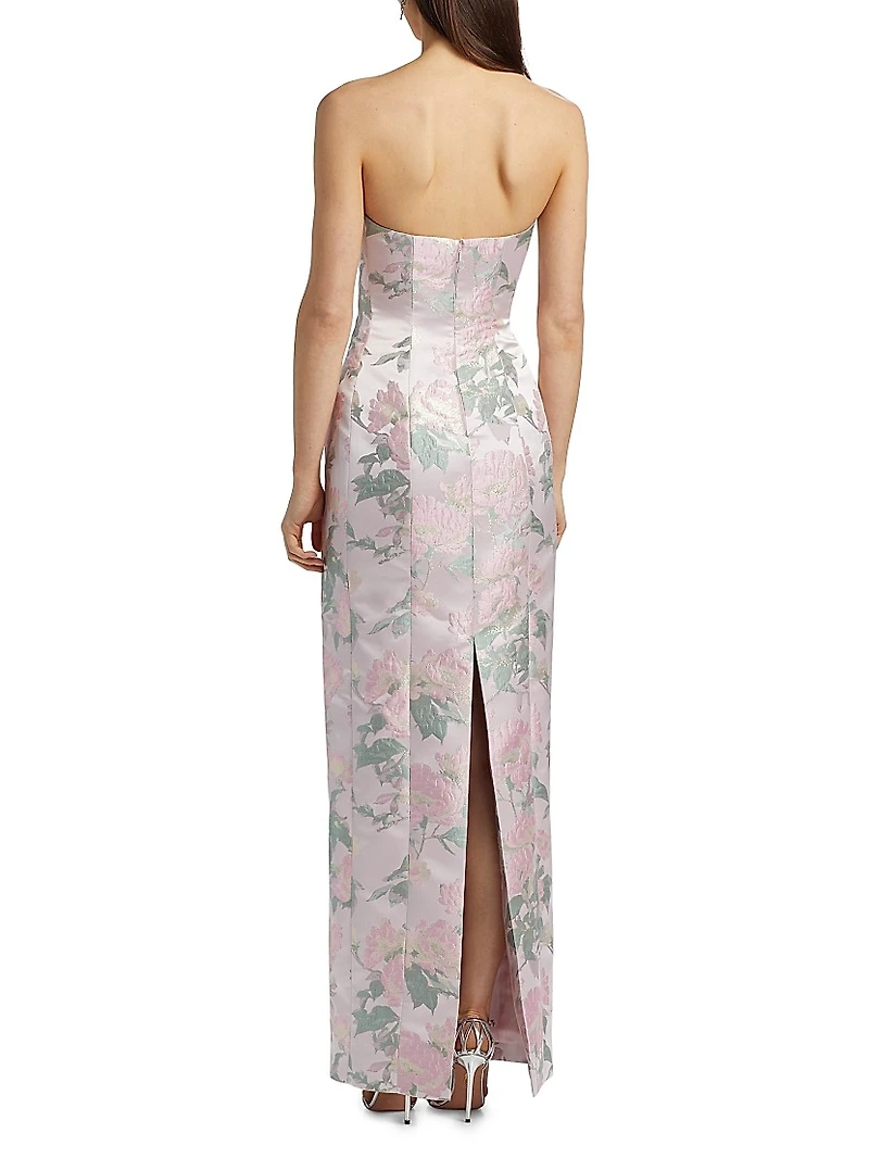 Odessa Brocade Strapless Gown