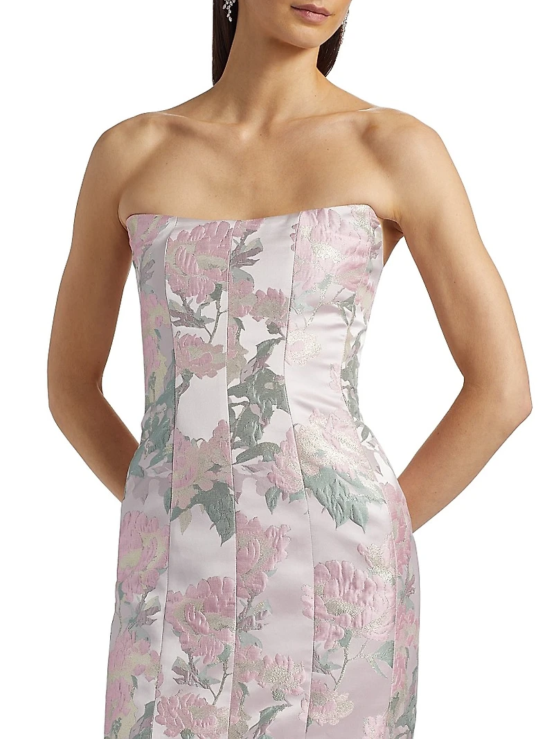 Odessa Brocade Strapless Gown