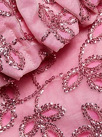 Amina Sequined Organza Off-the-Shouder Midi-Dress