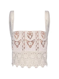Micaela Casablanca Embroidered Crop Top